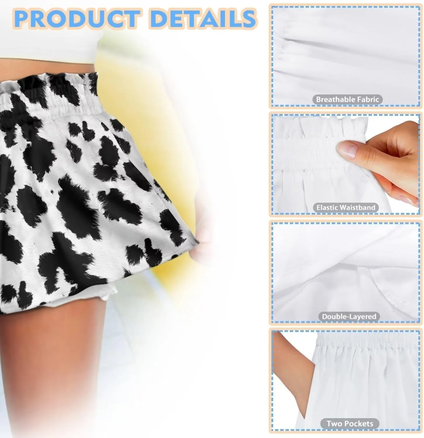 Shorts for Girls 1-16 Years Old Girls Athletic Shorts Kids Summer School High Waist Butterfly Shorts