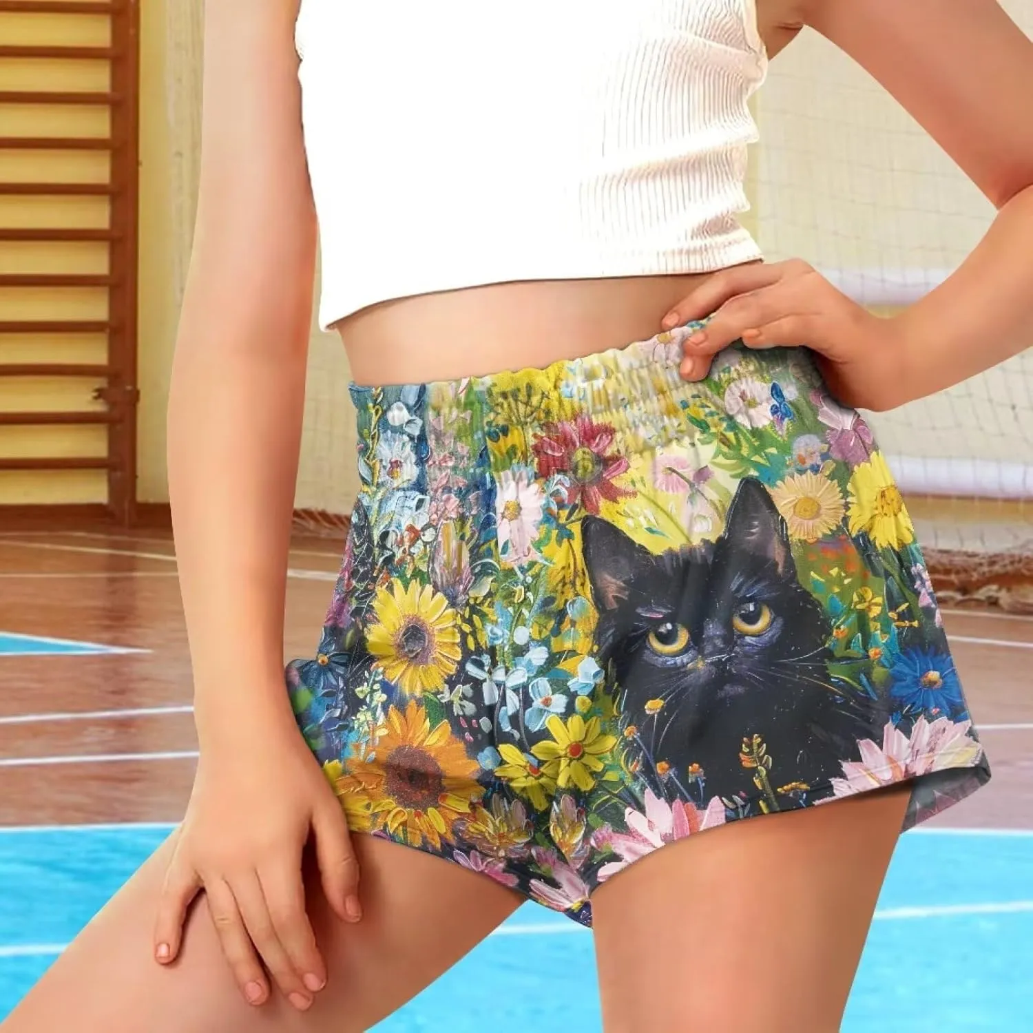 Shorts for Girls 1-16 Years Old Girls Athletic Shorts Kids Summer School High Waist Butterfly Shorts