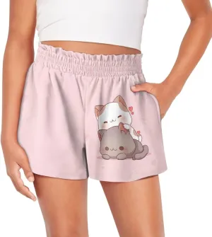 Shorts for Girls 1-16 Years Old Girls Athletic Shorts Kids Summer School High Waist Butterfly Shorts