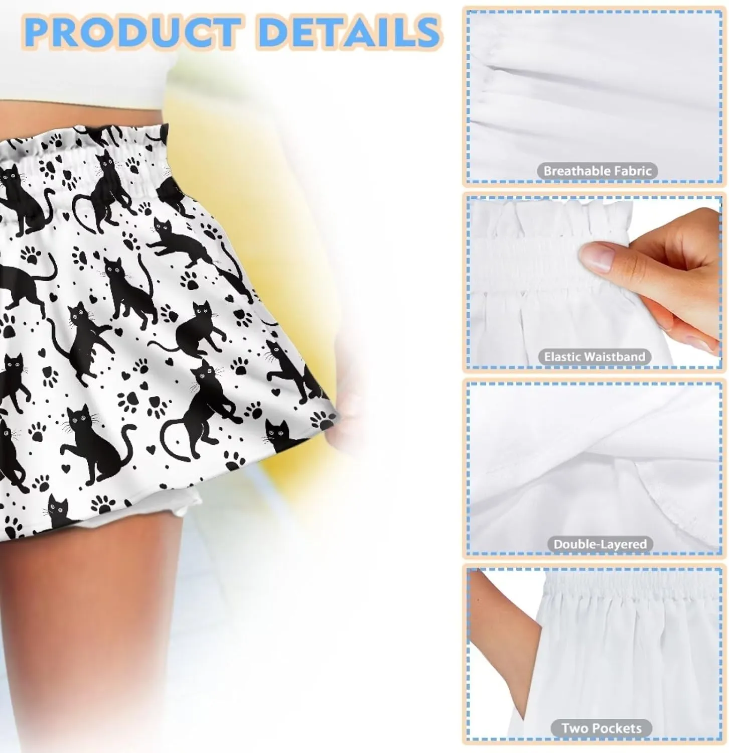 Shorts for Girls 1-16 Years Old Girls Athletic Shorts Kids Summer School High Waist Butterfly Shorts