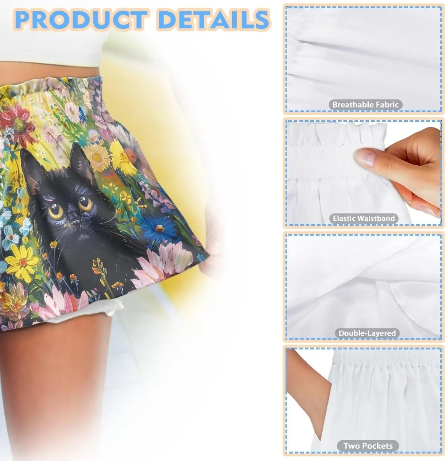 Shorts for Girls 1-16 Years Old Girls Athletic Shorts Kids Summer School High Waist Butterfly Shorts