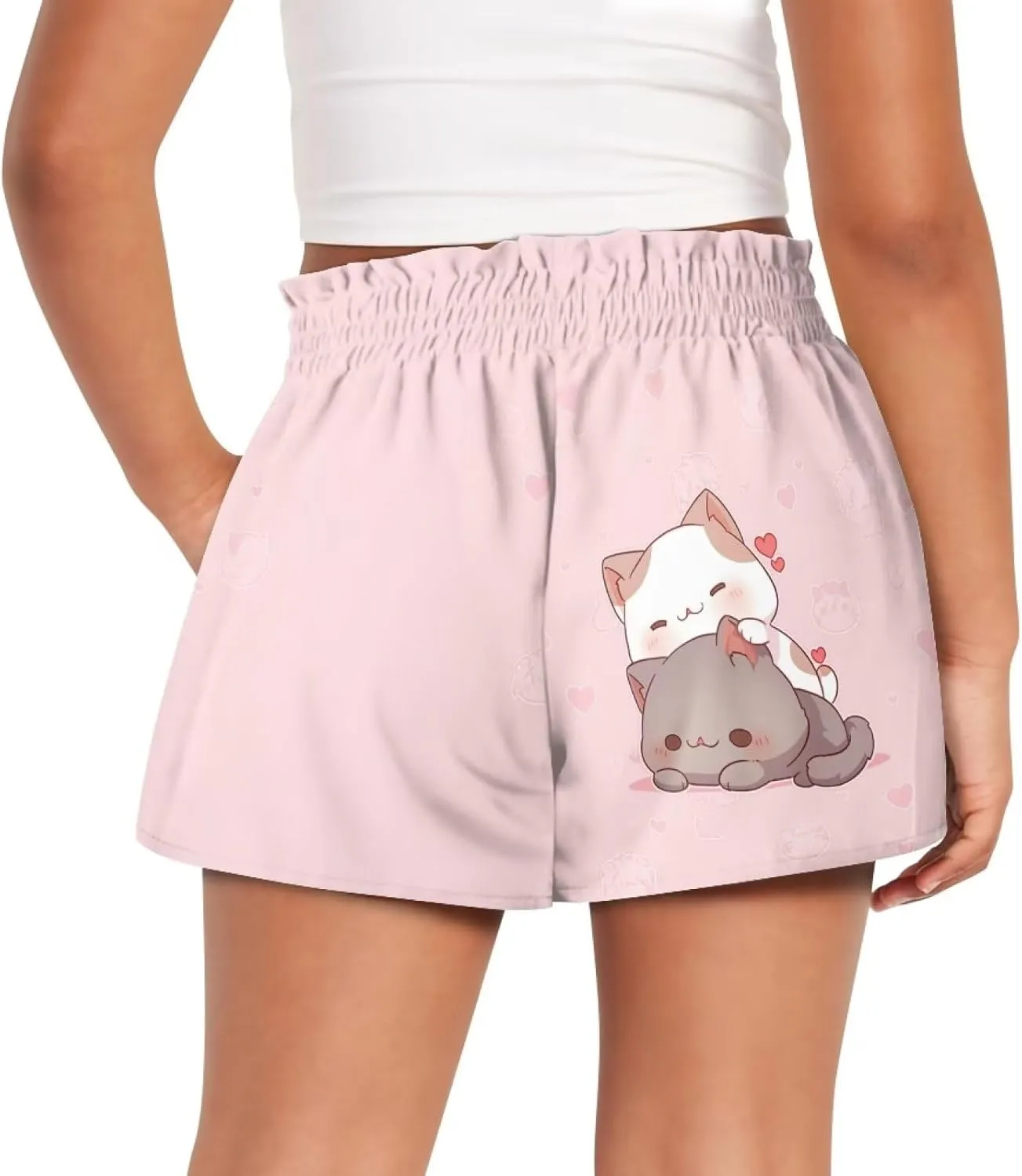 Shorts for Girls 1-16 Years Old Girls Athletic Shorts Kids Summer School High Waist Butterfly Shorts