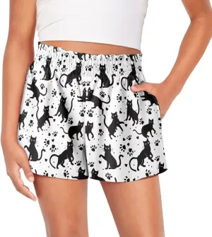 Shorts for Girls 1-16 Years Old Girls Athletic Shorts Kids Summer School High Waist Butterfly Shorts