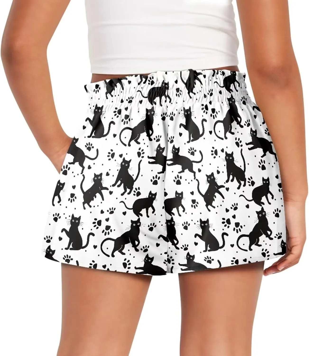 Shorts for Girls 1-16 Years Old Girls Athletic Shorts Kids Summer School High Waist Butterfly Shorts