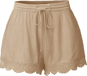 Shorts for Women 2024 Solid Color Elastic High Waist Bermuda Shorts Soft Trendy Shorts Resort Wear Beach Shorts