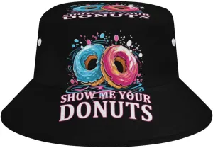 Show Me Your Donuts Sun Hats Bucket Hat Wide Brim Fishing Hat Summer Hat for Fishing, Hiking, Camping