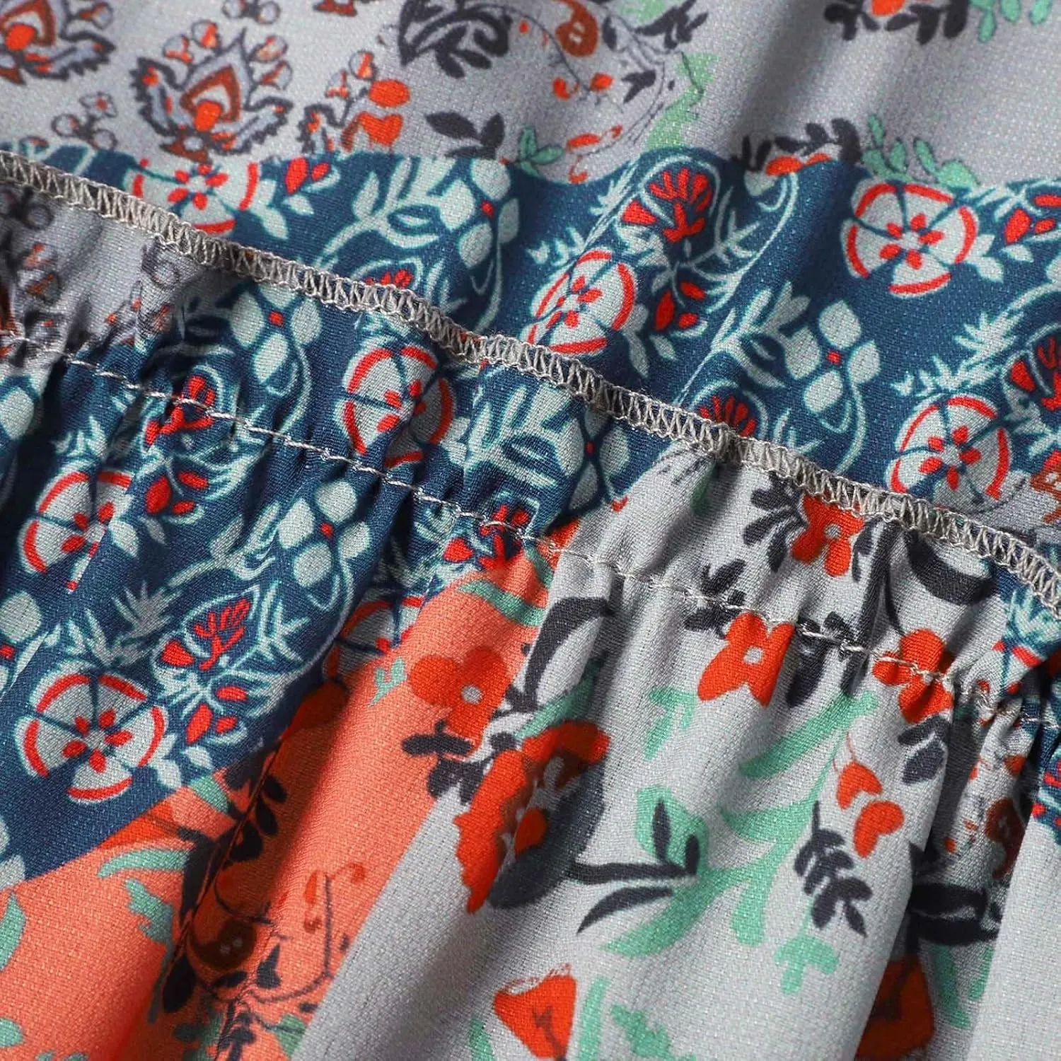 Skirts for Women Trendy Bohemian Summer High Elastic Waist Beach Floral Print A-Line Boha Skirts Vocation Streetwear