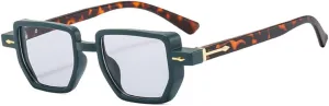 Small Sunglasses for Women UV400 Vintage Punk Rivets Female Polygon Eyewear Men Gradient Sun Glasses