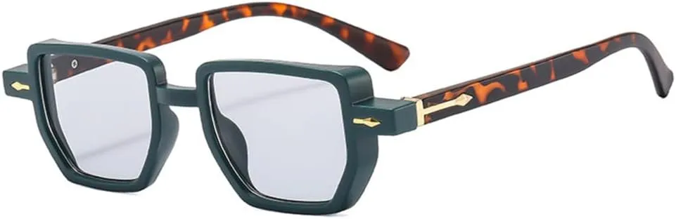 Small Sunglasses for Women UV400 Vintage Punk Rivets Female Polygon Eyewear Men Gradient Sun Glasses