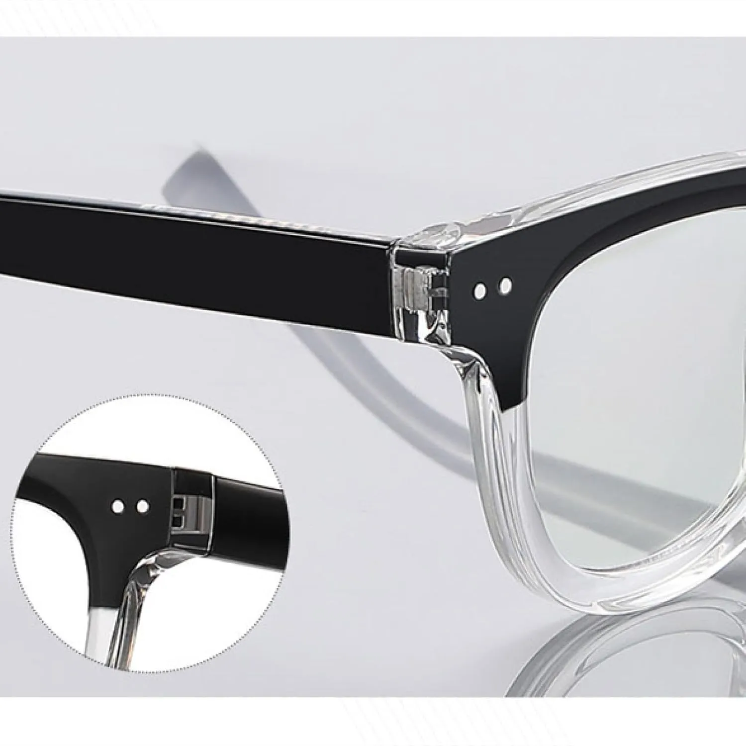 Spring Hinge Retro Rivets Round Glasses Frames Popular