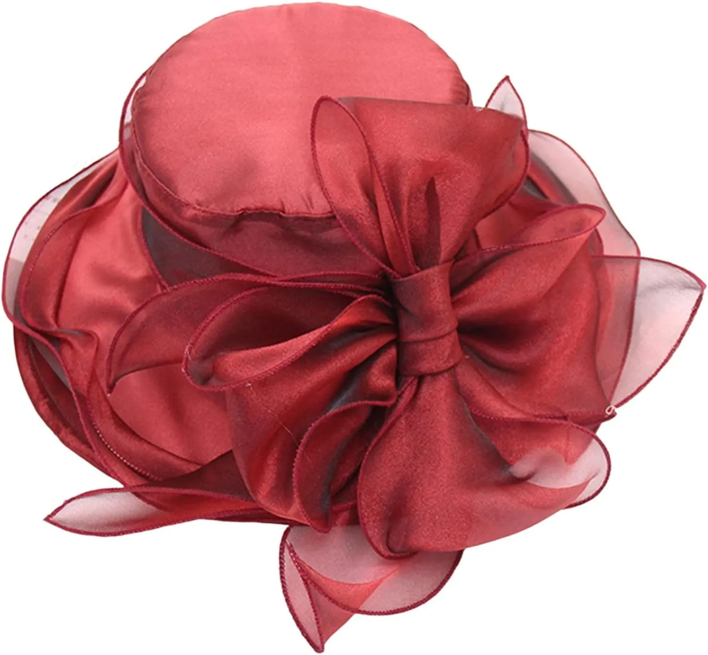 Spring Summer Mesh Sunshade Hats Flower Temperament Wedding Dress Sun Dome Large Brim Derby Hats for Women 2025