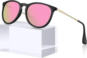 STGATN Vintage Round Sunglasses for Women Polarized UV Protection, Trendy Retro Designer Style ST028