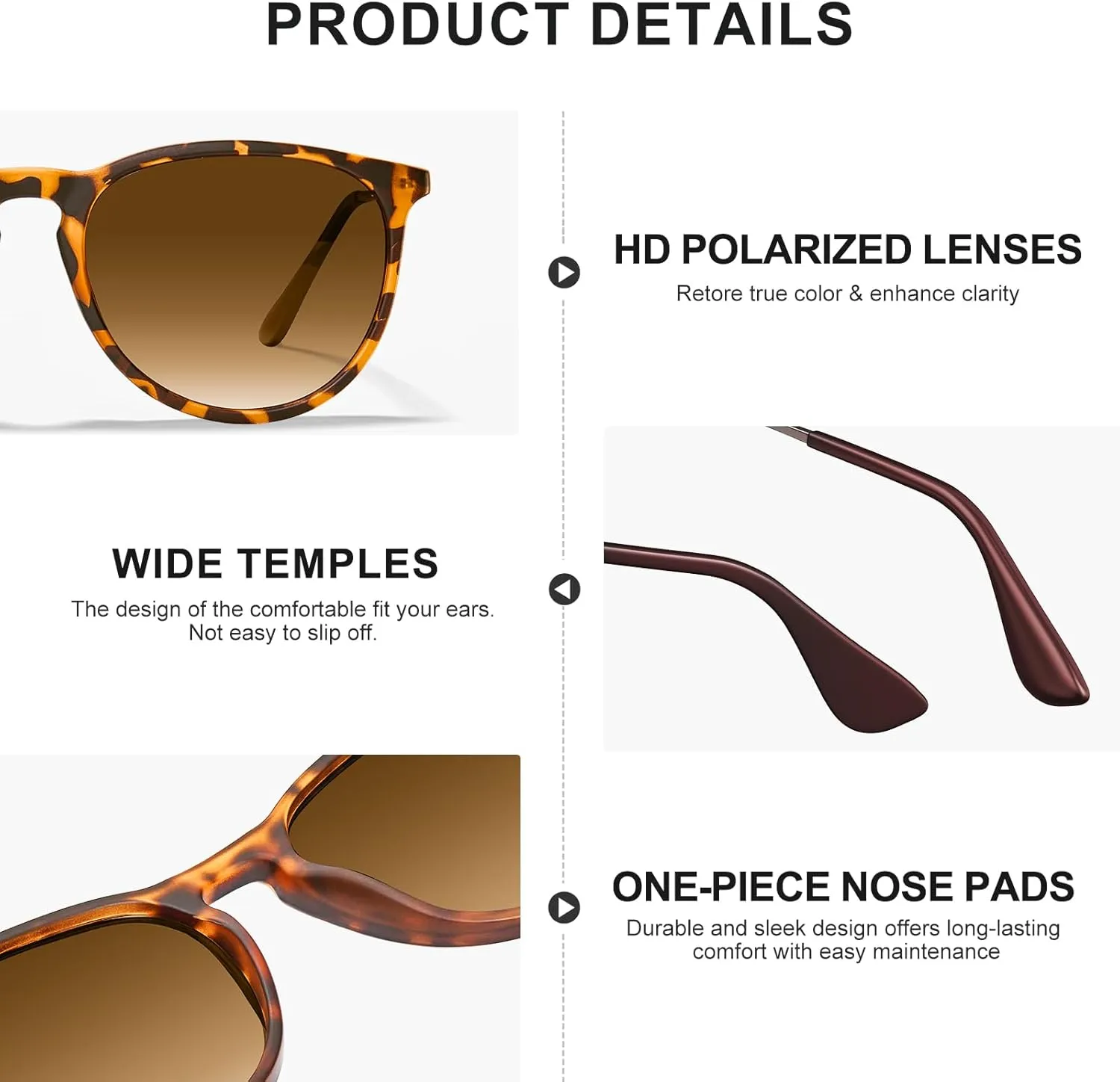STGATN Vintage Round Sunglasses for Women Polarized UV Protection, Trendy Retro Designer Style ST028