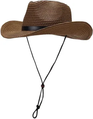 Straw Cowboy Hats for Women Men Western Foldable Sun Cowgirl Cap Hat Fedora Panama Hat Roll up Wide Brim Beach Hats