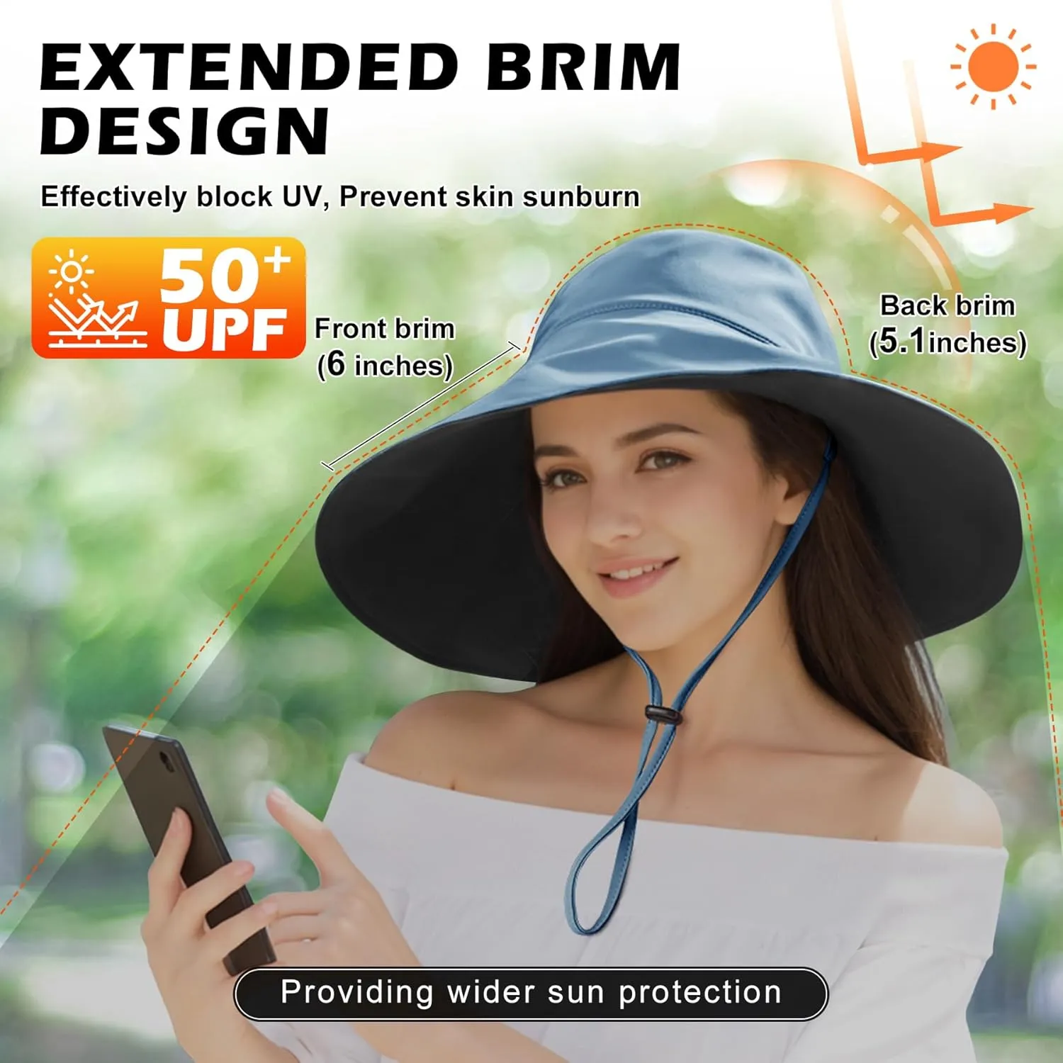 Sukeen Wide Brim Sun Hats for Women Men, Double Sided Wearing Fishing Hats UPF50  Cooling Bucket Hat for Beach Hiking Outdoor