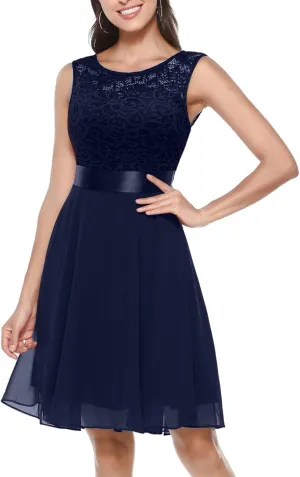 Summer Dresses for Women Floral Lace Fashion Casual Fit A Line Sleeveless Dresses for Women 2025 Swing Party Outfits