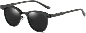 SUMMITRU-Metal Polarized Sunglasses Men Women Small Round Male Sun Glasses Blue Driving Shades