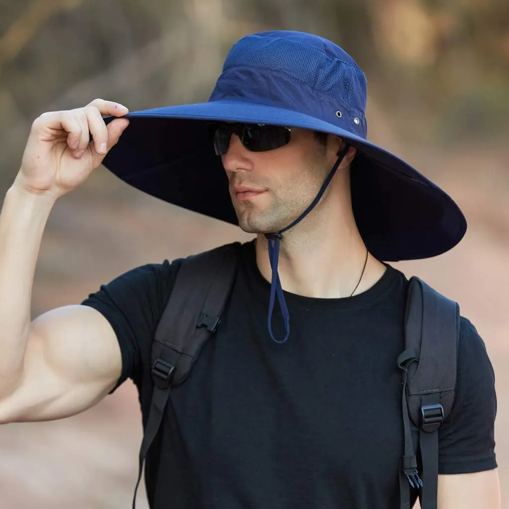Sun Hats for Women Men Gardening Hat Wide Brim Beach Sun Breathable Cotton Summer Hat with Fold-Up Brim