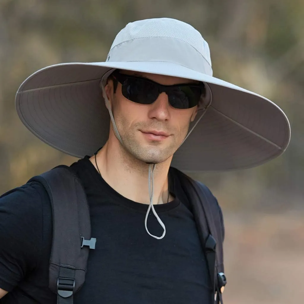 Sun Hats for Women Men Gardening Hat Wide Brim Beach Sun Breathable Cotton Summer Hat with Fold-Up Brim