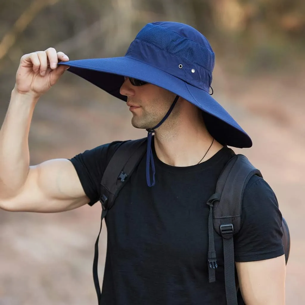 Sun Hats for Women Men Gardening Hat Wide Brim Beach Sun Breathable Cotton Summer Hat with Fold-Up Brim