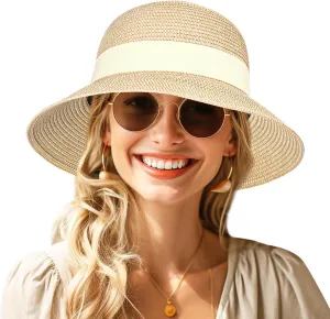 Sun Hats for Women - UPF 50  UV Protection Floppy Wide Brim Summer Straw Hat