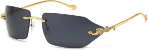 Sunglasses for Women's Fashion Metal Cateye Men's Leopard Legs Steampunk Style Trendy and Versatile