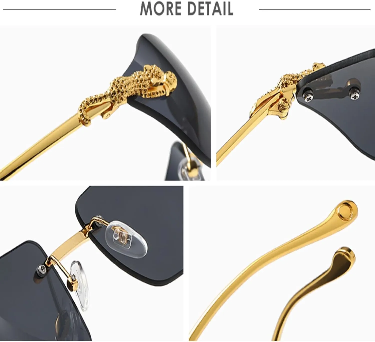 Sunglasses for Women's Fashion Metal Cateye Men's Leopard Legs Steampunk Style Trendy and Versatile