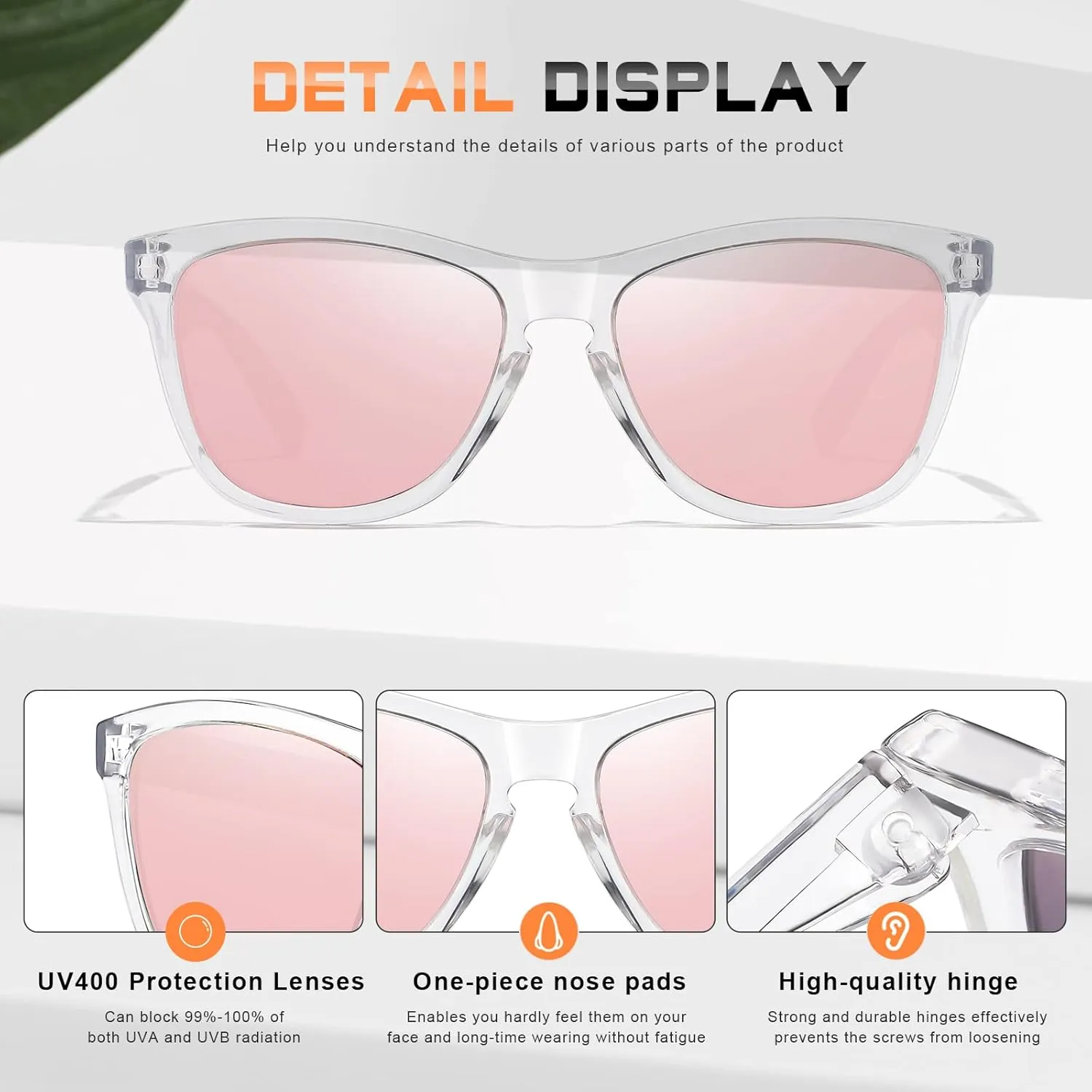 Sunglasses Womens Polarized Sunglasses for Women Trendy Designer Mirrored UV400 Protection Sun Glasses