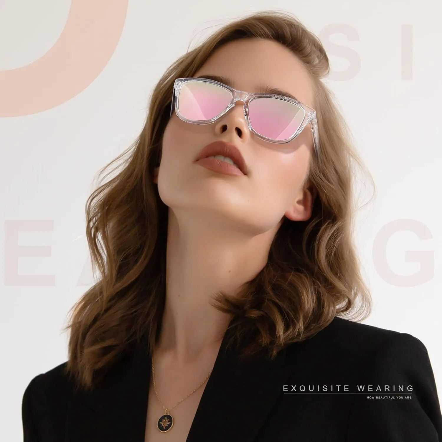Sunglasses Womens Polarized Sunglasses for Women Trendy Designer Mirrored UV400 Protection Sun Glasses