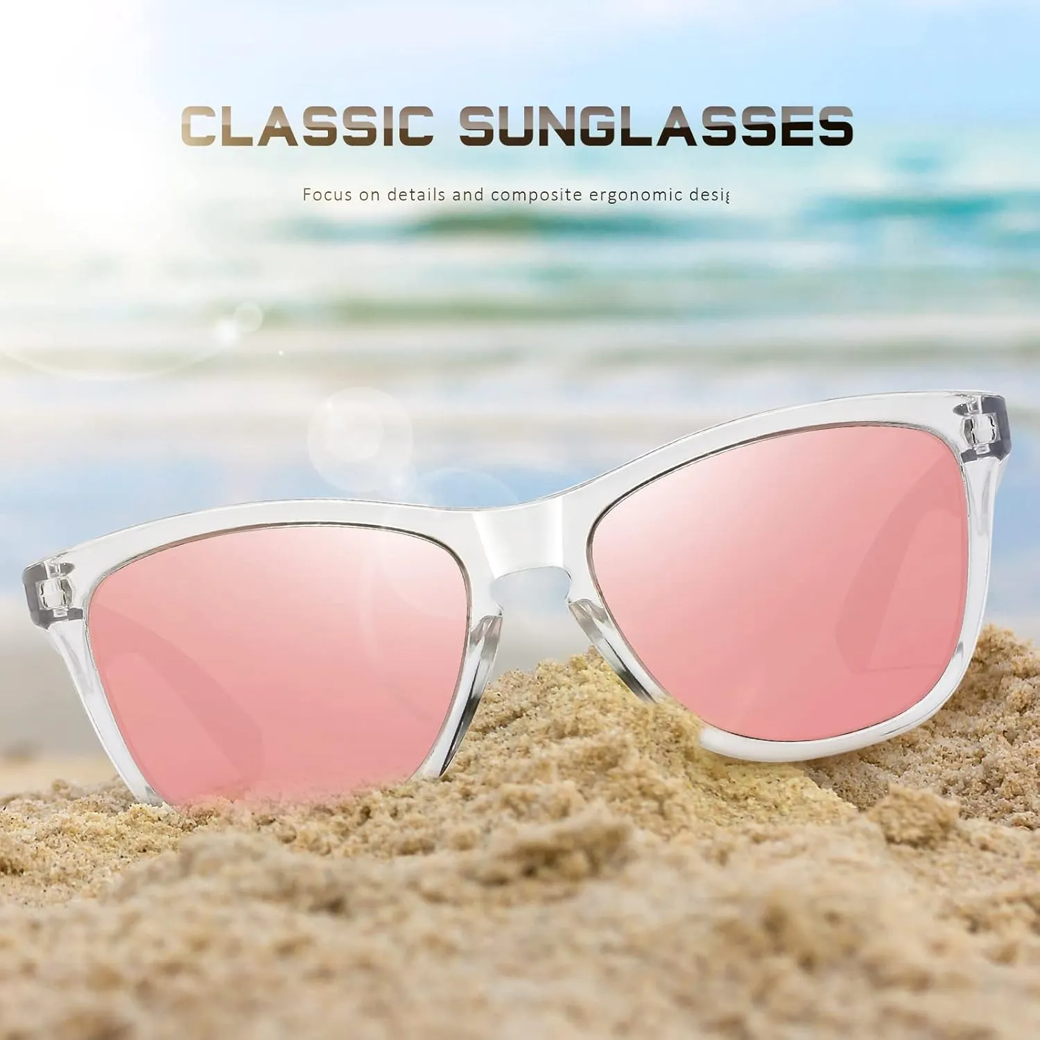 Sunglasses Womens Polarized Sunglasses for Women Trendy Designer Mirrored UV400 Protection Sun Glasses