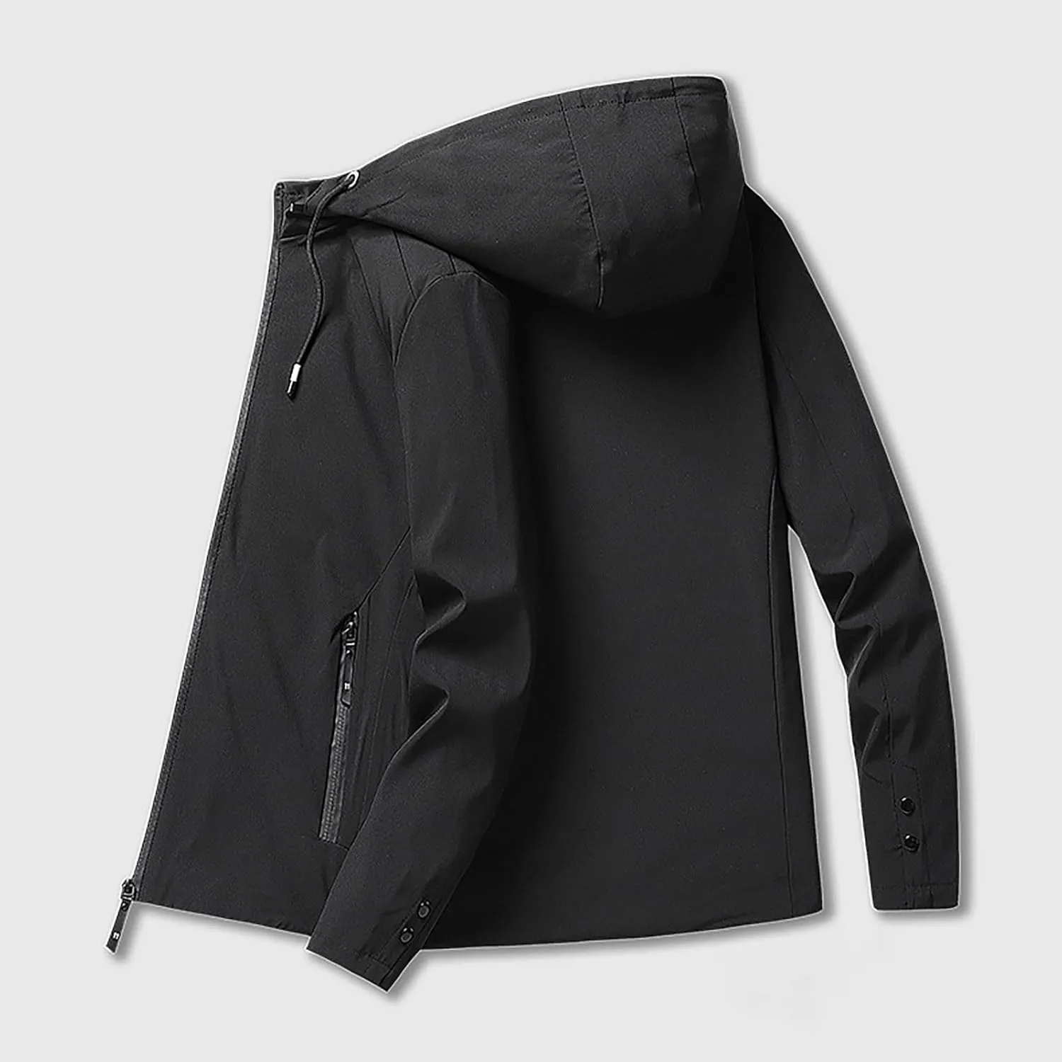SUWBMHWE Mens Lightweight Hooded Softshell Waterproof Rain Jacket Breathable Raincoat Shell for Outdoor Mountain Hiking