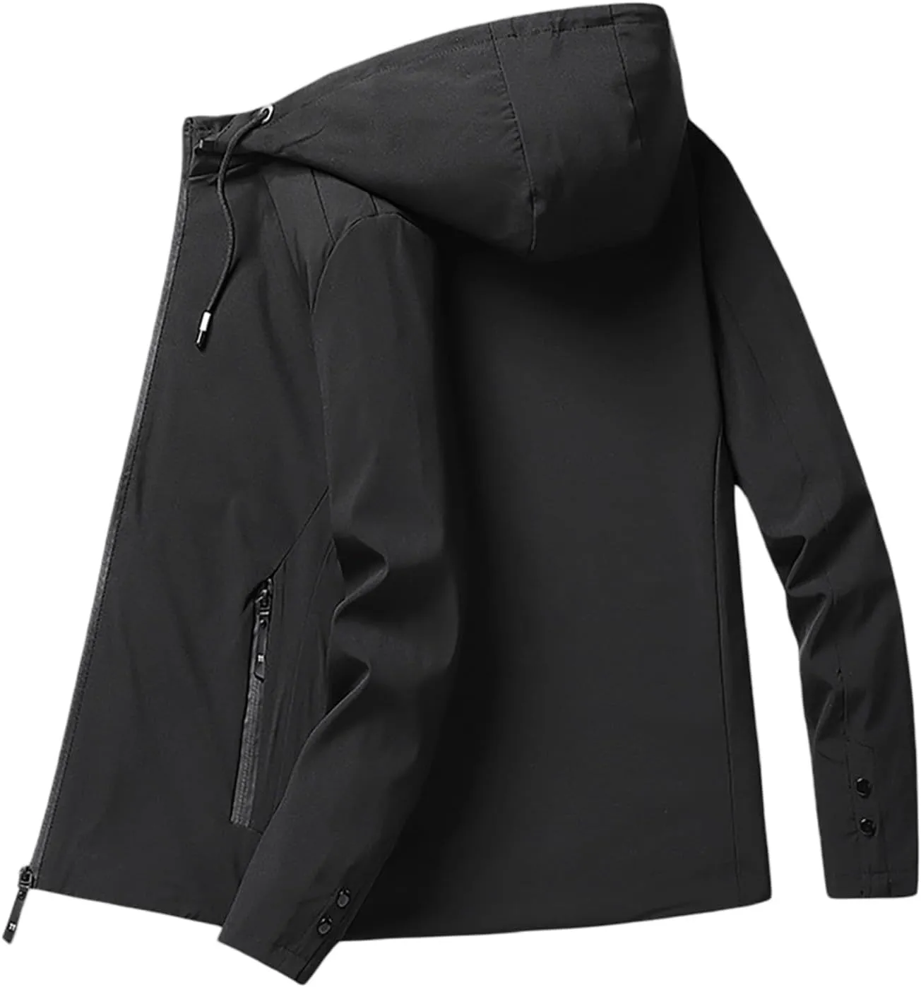 SUWBMHWE Mens Lightweight Hooded Softshell Waterproof Rain Jacket Breathable Raincoat Shell for Outdoor Mountain Hiking