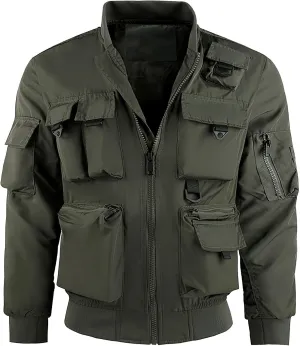 SUWBMHWE Men's Tactical Waterproof Jacket Military Jacket Outdoor Army Jackets for Men with 9 Multi-Pockets Outwear Coat