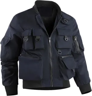 SUWBMHWE Men's Tactical Waterproof Jacket Military Jacket Outdoor Army Jackets for Men with 9 Multi-Pockets Outwear Coat