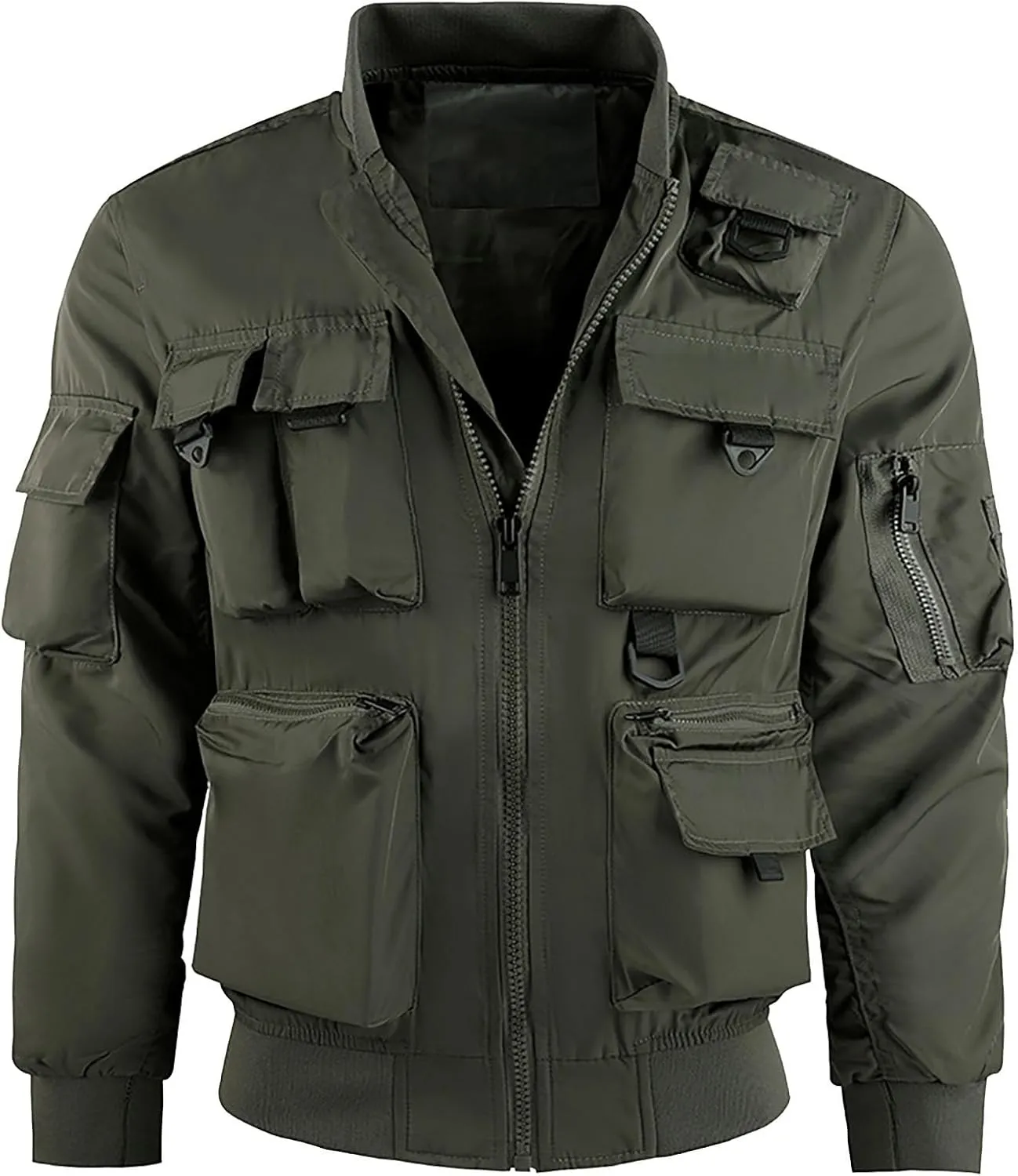 SUWBMHWE Men's Tactical Waterproof Jacket Military Jacket Outdoor Army Jackets for Men with 9 Multi-Pockets Outwear Coat