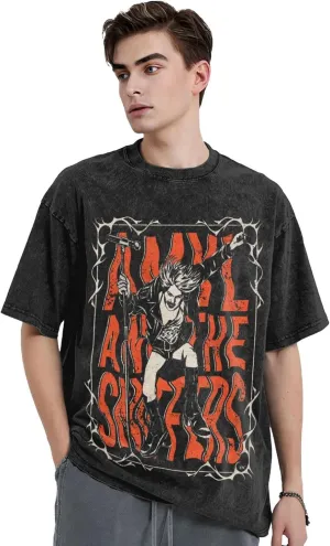 T Shirts for Men Oversized Loose Fit Tshirt Heavy Cotton Washed Vintage Tee Unisex