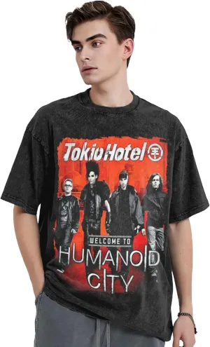 T Shirts for Men Oversized Loose Fit Tshirt Heavy Cotton Washed Vintage Tee Unisex