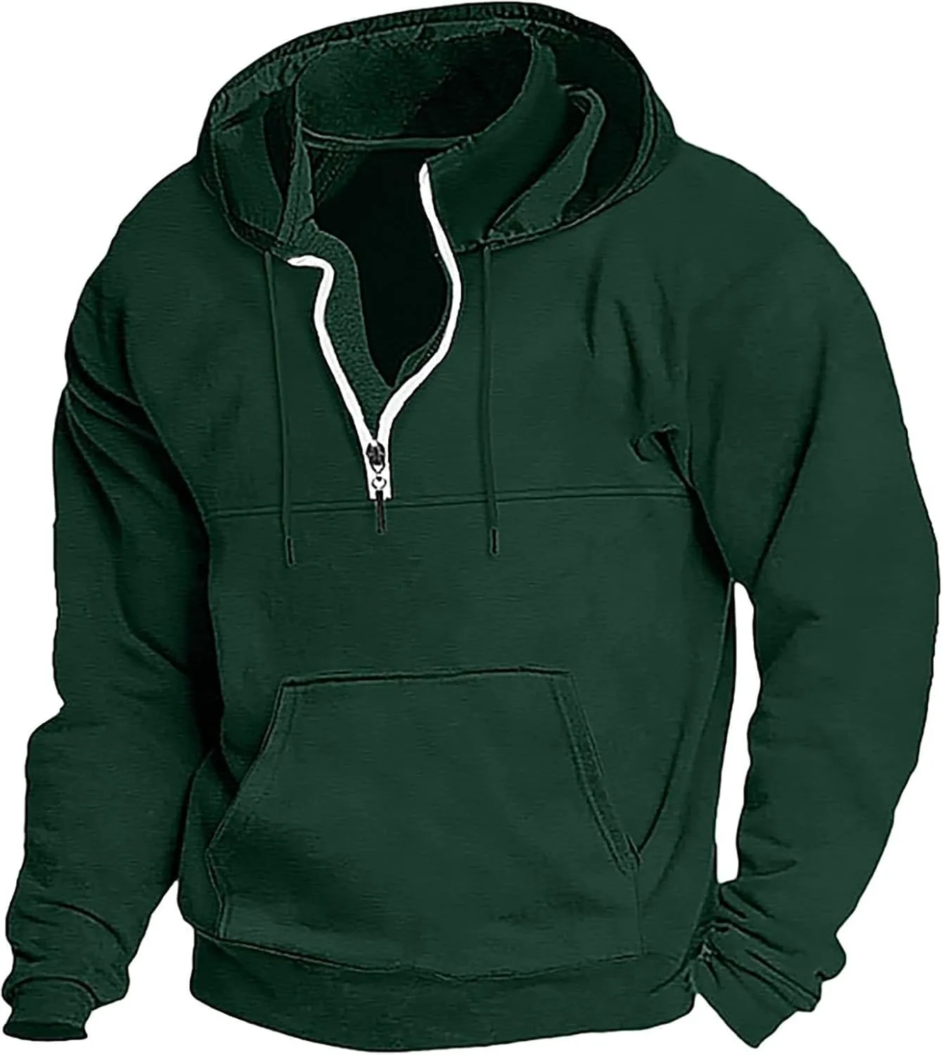 Tactical Hoodies for Men 1/4 Zip Pullover Fall Winter Thick Warm Sweatshirt Casual Long Sleeve Shirts Jumper Loose Tops