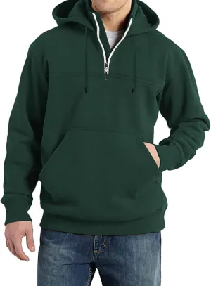 Tactical Hoodies for Men 1/4 Zip Pullover Fall Winter Thick Warm Sweatshirt Casual Long Sleeve Shirts Jumper Loose Tops