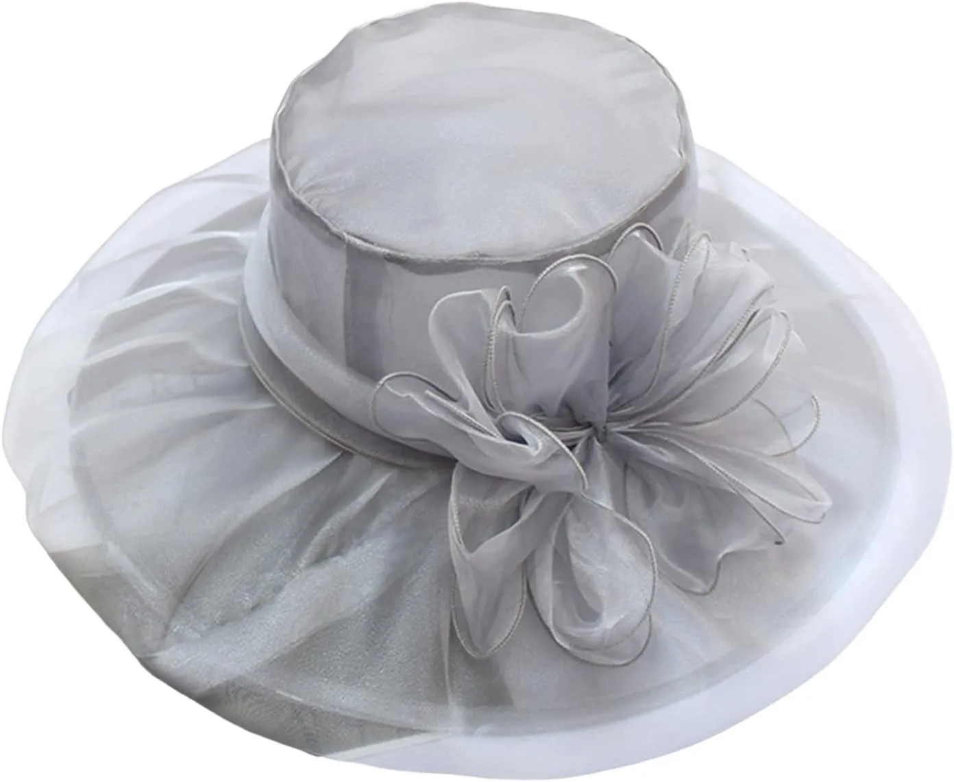 Tea Hats for Women Derby Fascinators Church Garden Party Easter Outfits Wide Brim Organza Leaf Flower Summer Hat
