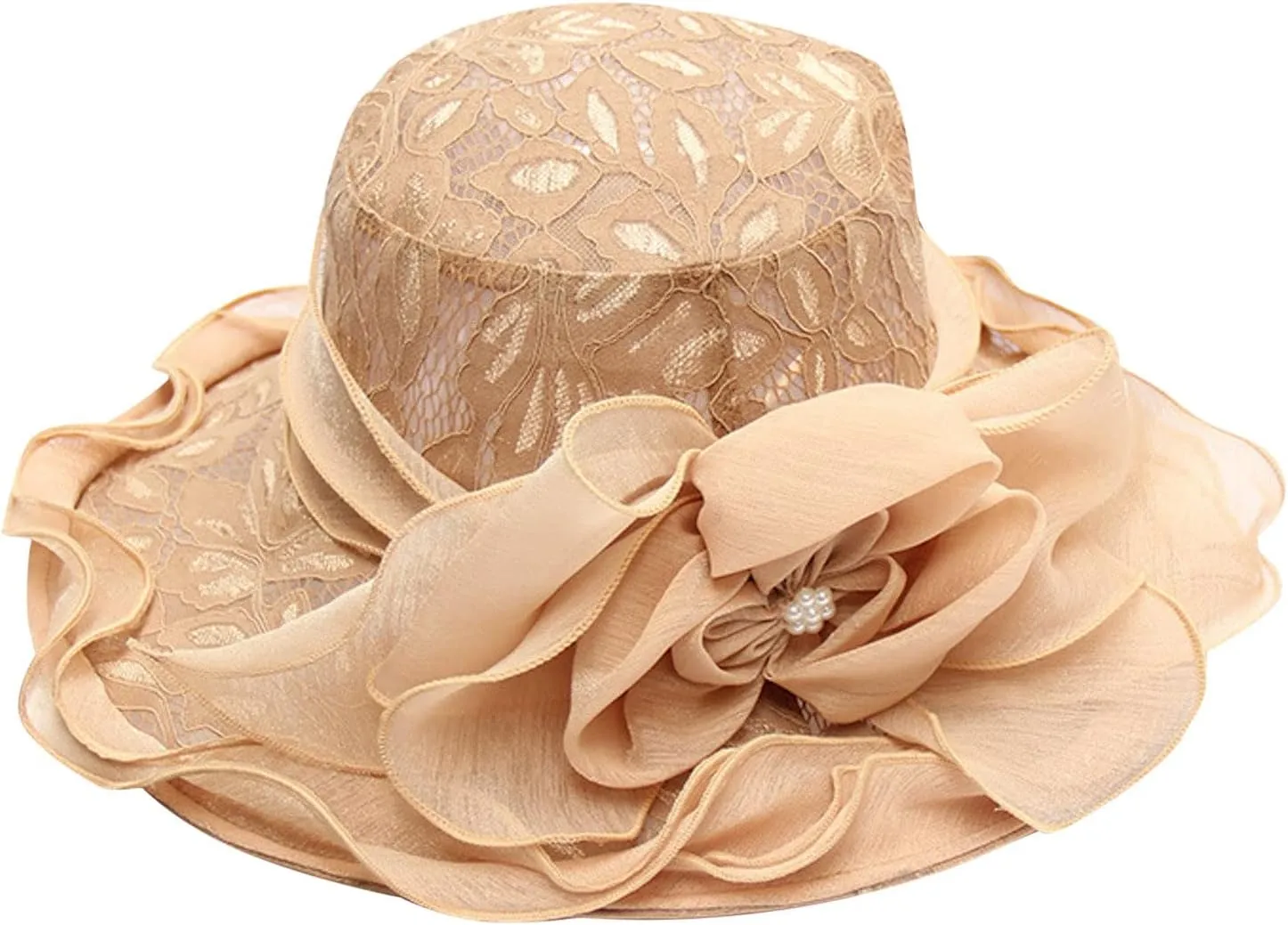 Tea Party Hats for Girls Church Summer Bowler Cloche Hat Bowknot Sun Bridal Dress Cap