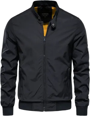 Trendy Jackets for Men 2024 Lightweight Bomber Jackets Spring Casual Windbreaker with Pockets