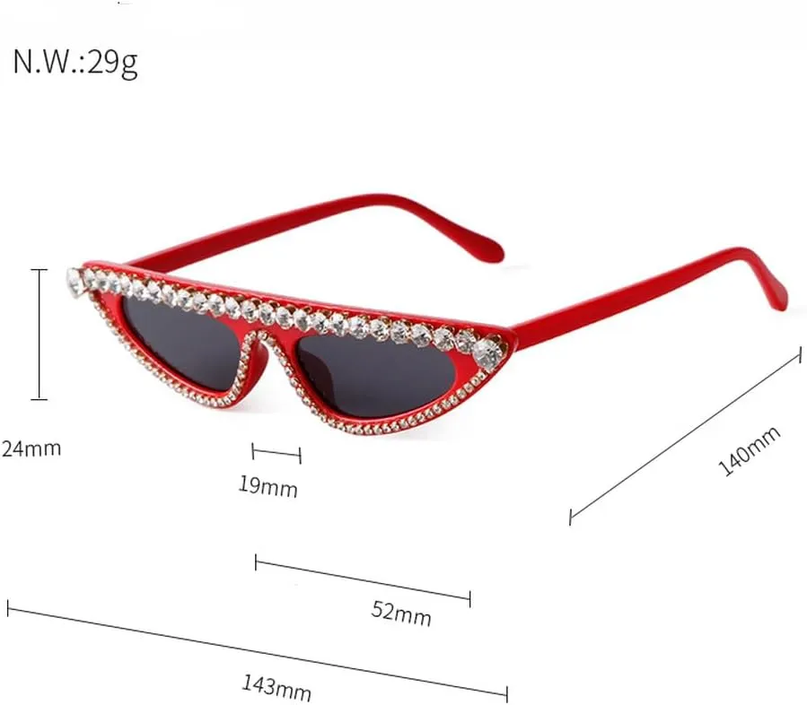 Trendy Vintage Cat Eye Rhinestone Women Sunglasses Luxury Fashion Retro Diamond Shades Female