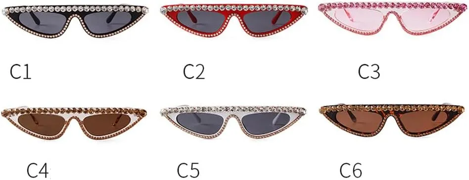 Trendy Vintage Cat Eye Rhinestone Women Sunglasses Luxury Fashion Retro Diamond Shades Female