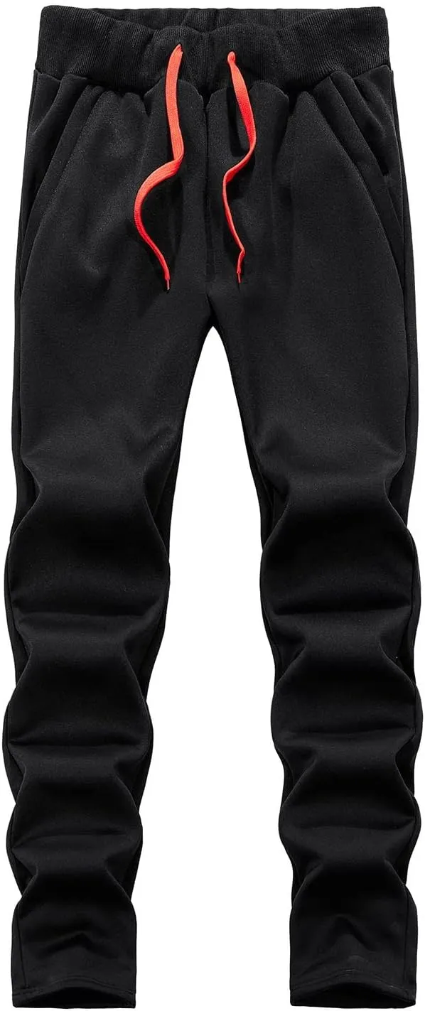 tuduoms Men's 2 Piece Tracksuits Sherpa Lined Full Zip Hoodie Jacket Fleece Jogger Pants Winter Warm Sweatsuits Sets