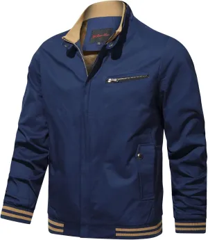 tuduoms Men's Fleece Lined Coats Casual Bomber Jackets Full Zip Windbreaker Jackets Warm Winter Sherpa Aviator Bomber Jacket