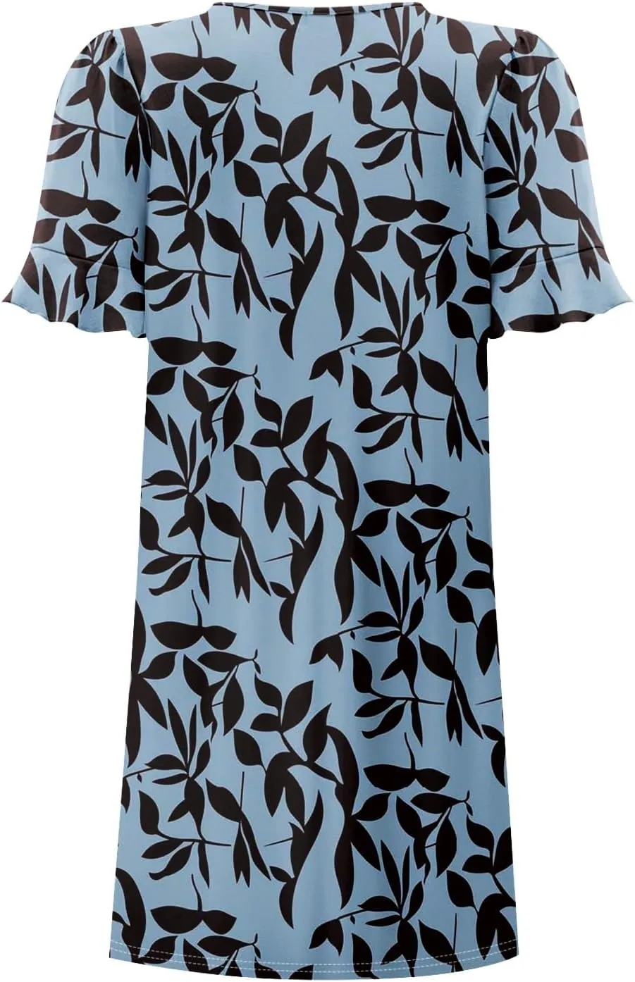 TWGONE Plus Size Summer Dresses for Curvy Women Ruffle Short Sleeve V Neck Casual Semi Formal Shift Dress with Pockets