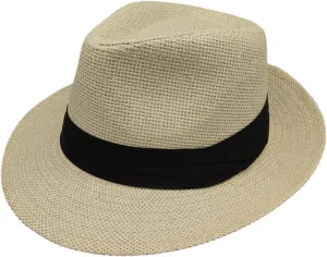 Unisex Men Women Panama Bowler Hat Wide Brim Straw Hats Sunscreen Breathable Jazz Sun Hat Church Hats