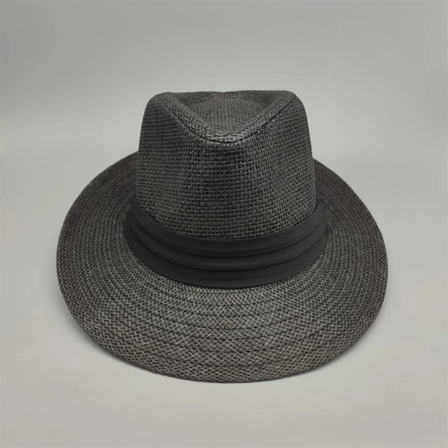 Unisex Men Women Panama Bowler Hat Wide Brim Straw Hats Sunscreen Breathable Jazz Sun Hat Church Hats