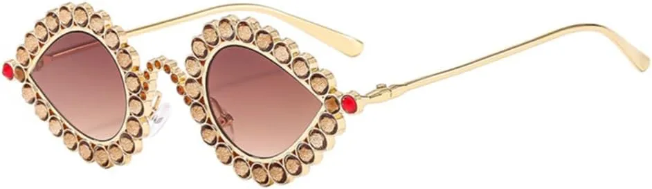Vintage Cat Eye Sunglasses Men Women Oval Crystal Glasses Eyewear UV400